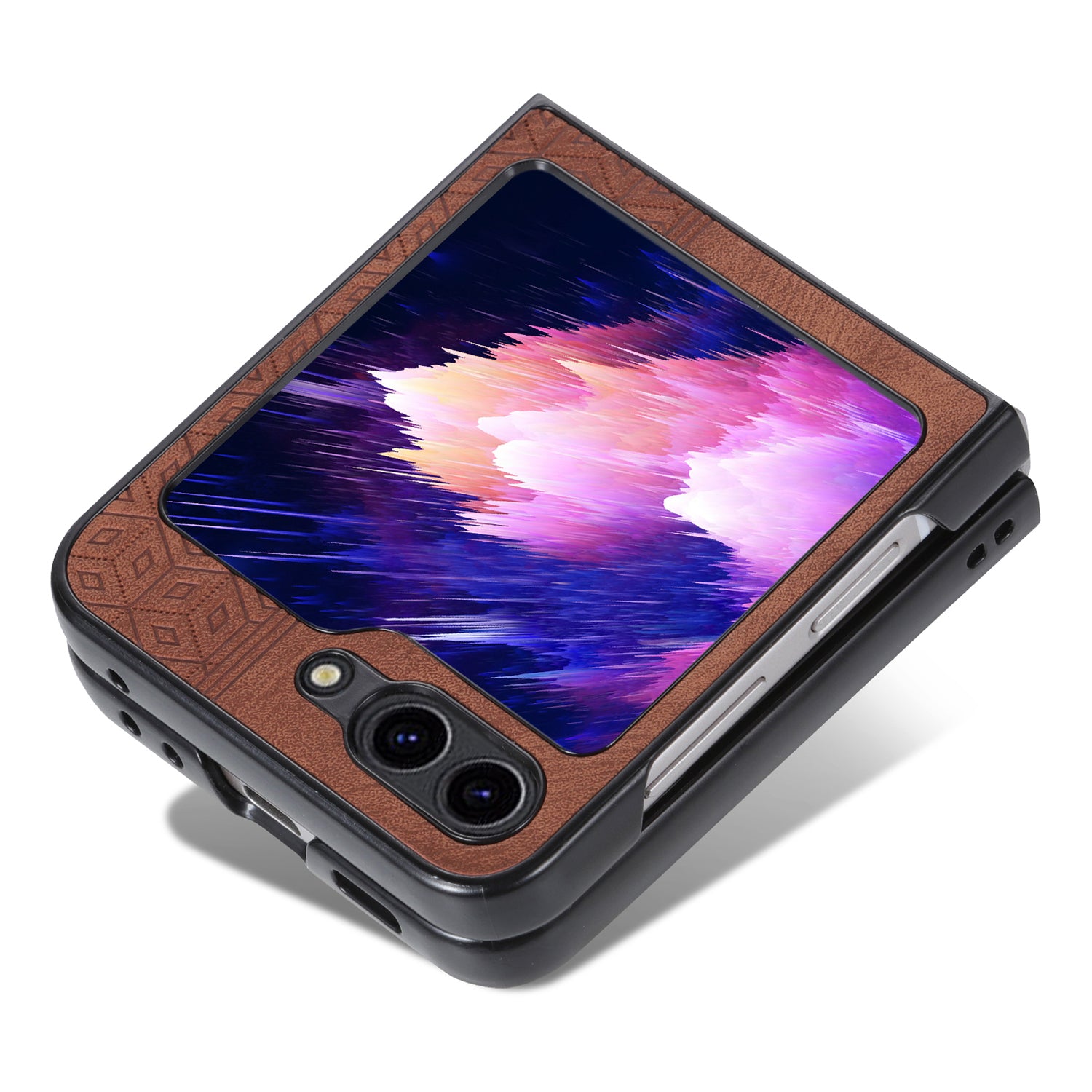 AZNS For Samsung Galaxy Z Flip6 5G Case PU Leather Coated PC Hard Phone Cover AZNS For Samsung Galaxy Z Flip6 5G Case PU Leather Coated PC Hard Phone Cover